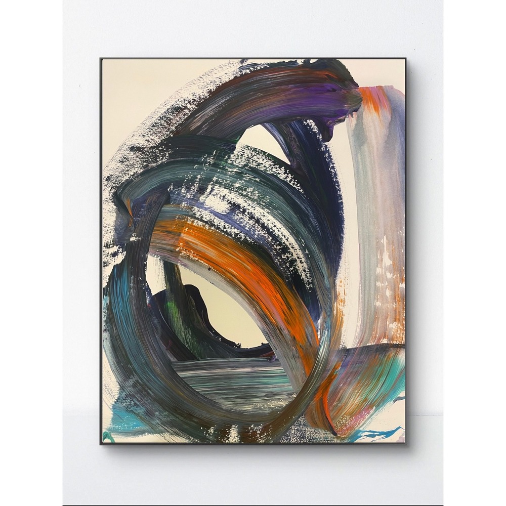 Oman Original Abstract Painting Vortex Echo 11x14 Brutalist Expressionist Art